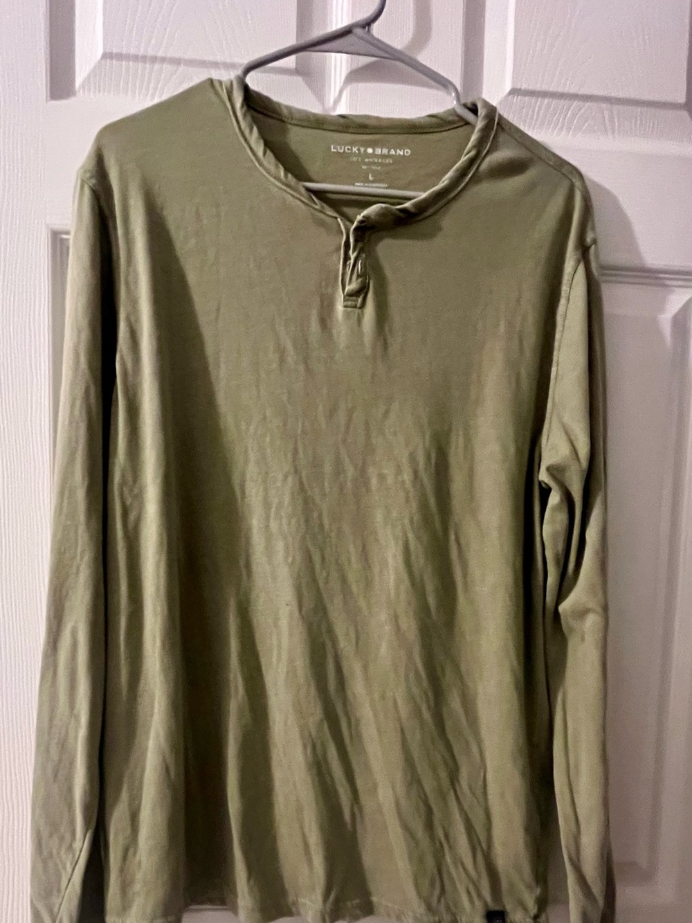 Lucky Brand Olive Green Long-Sleeve Henley Top